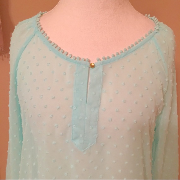 Mint Sheer Blouse - Picture 2 of 8